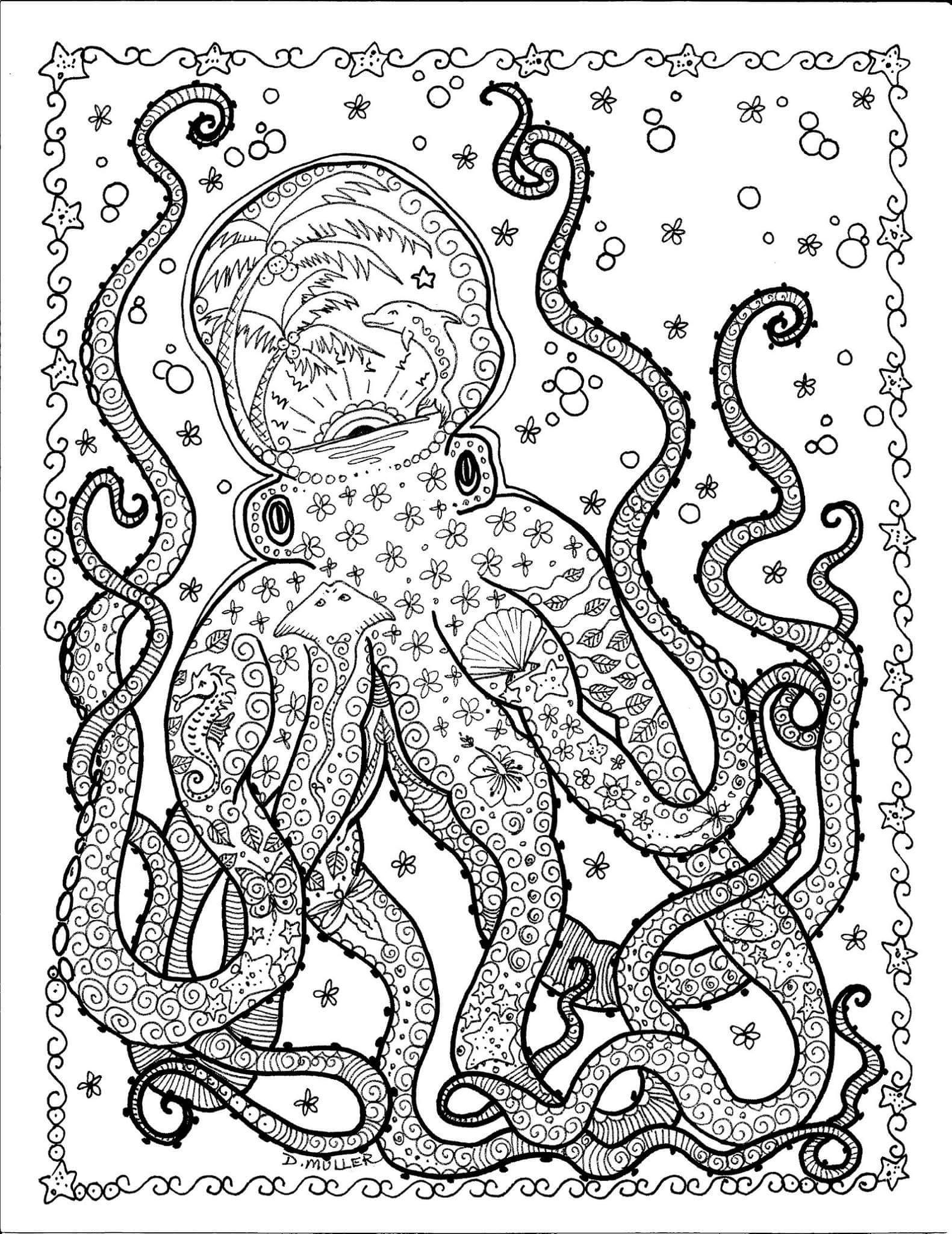 45 Coloring Page Octopus 54