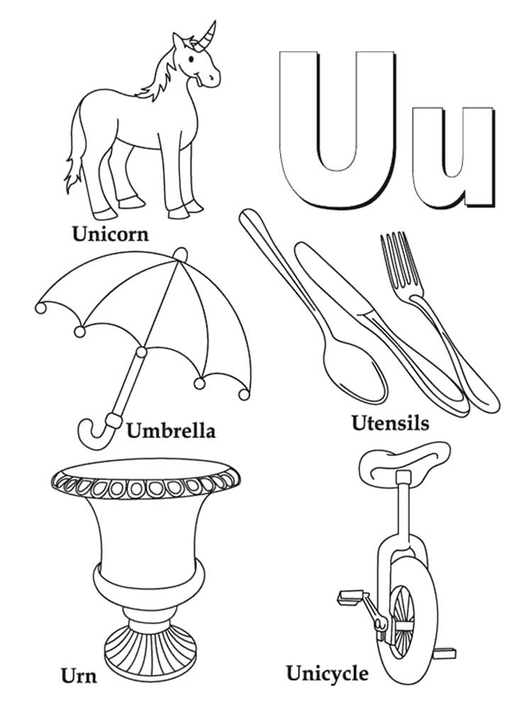 55 Letter U Coloring Page 62