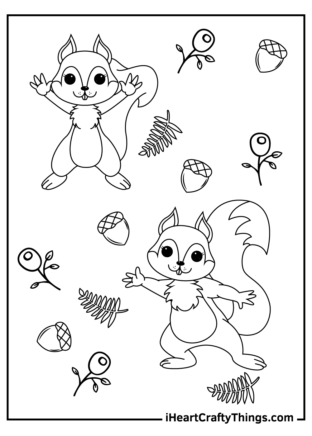 60 Coloring Page Squirrel 3