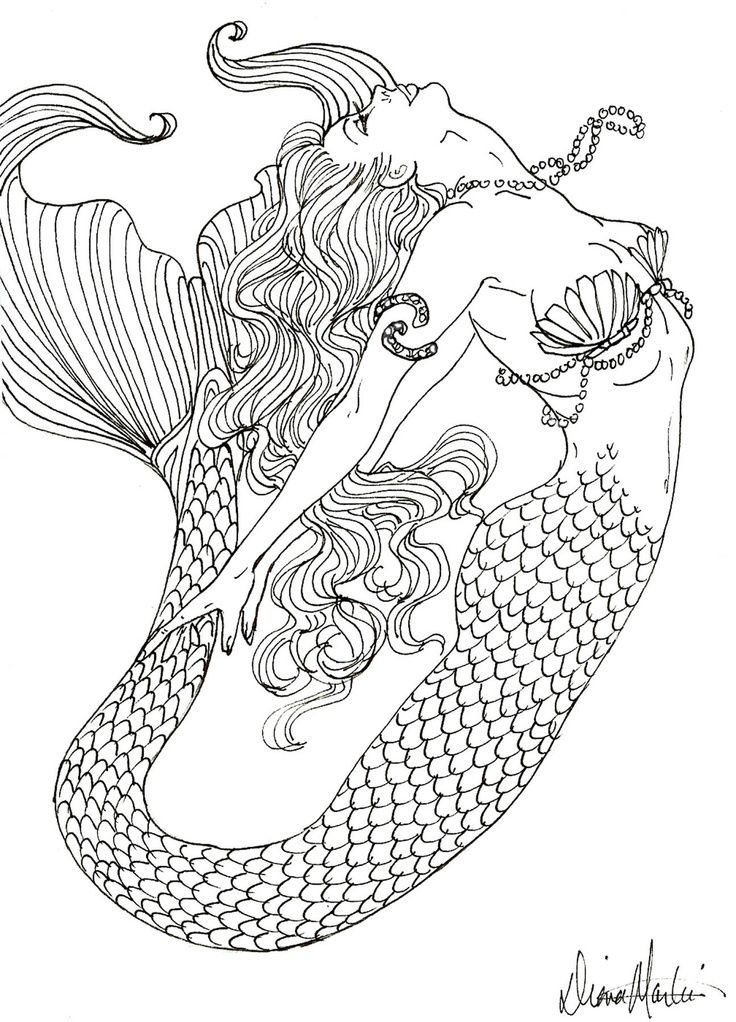 60 Printable Mermaid For Coloring 10