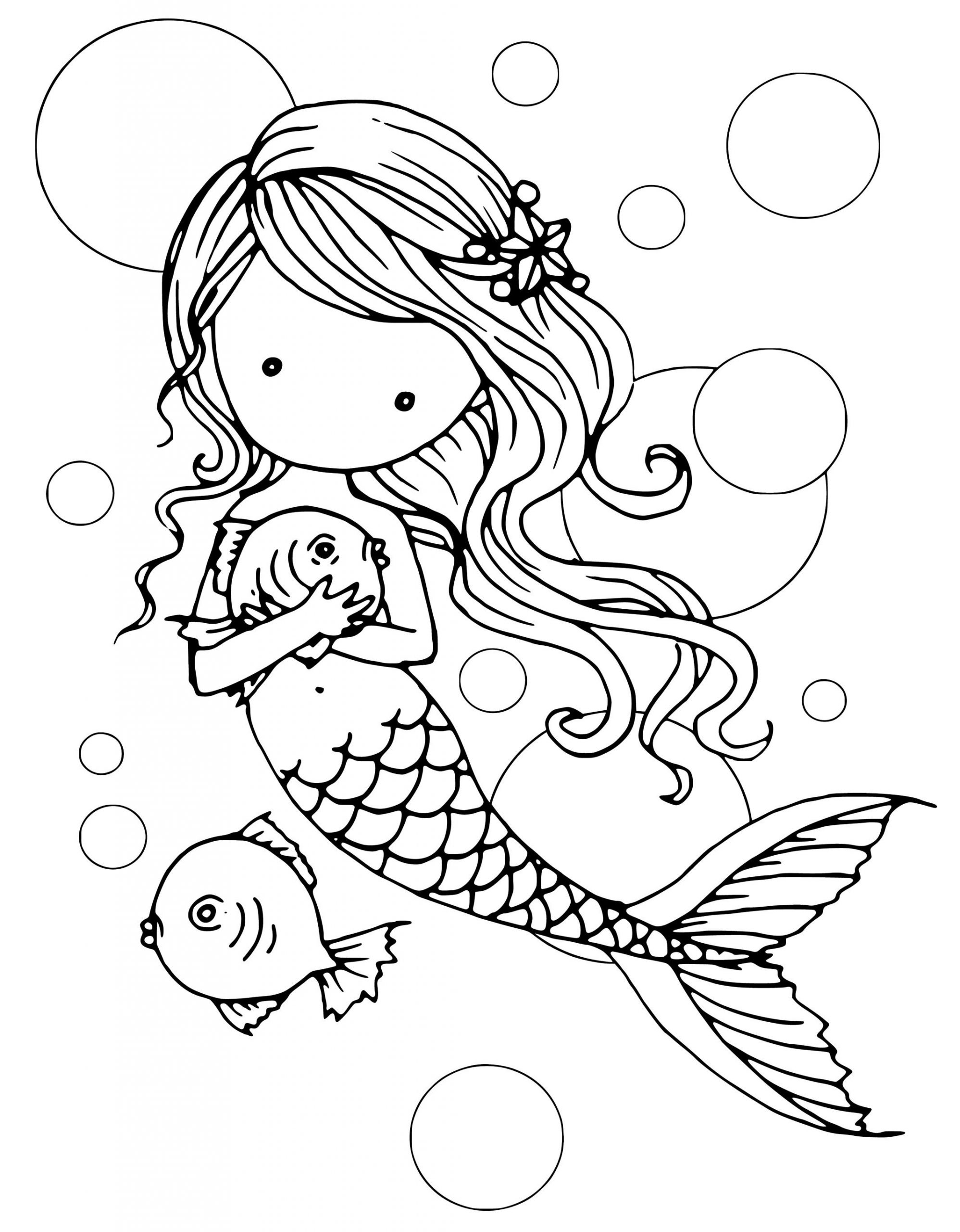 60 Printable Mermaid For Coloring 12