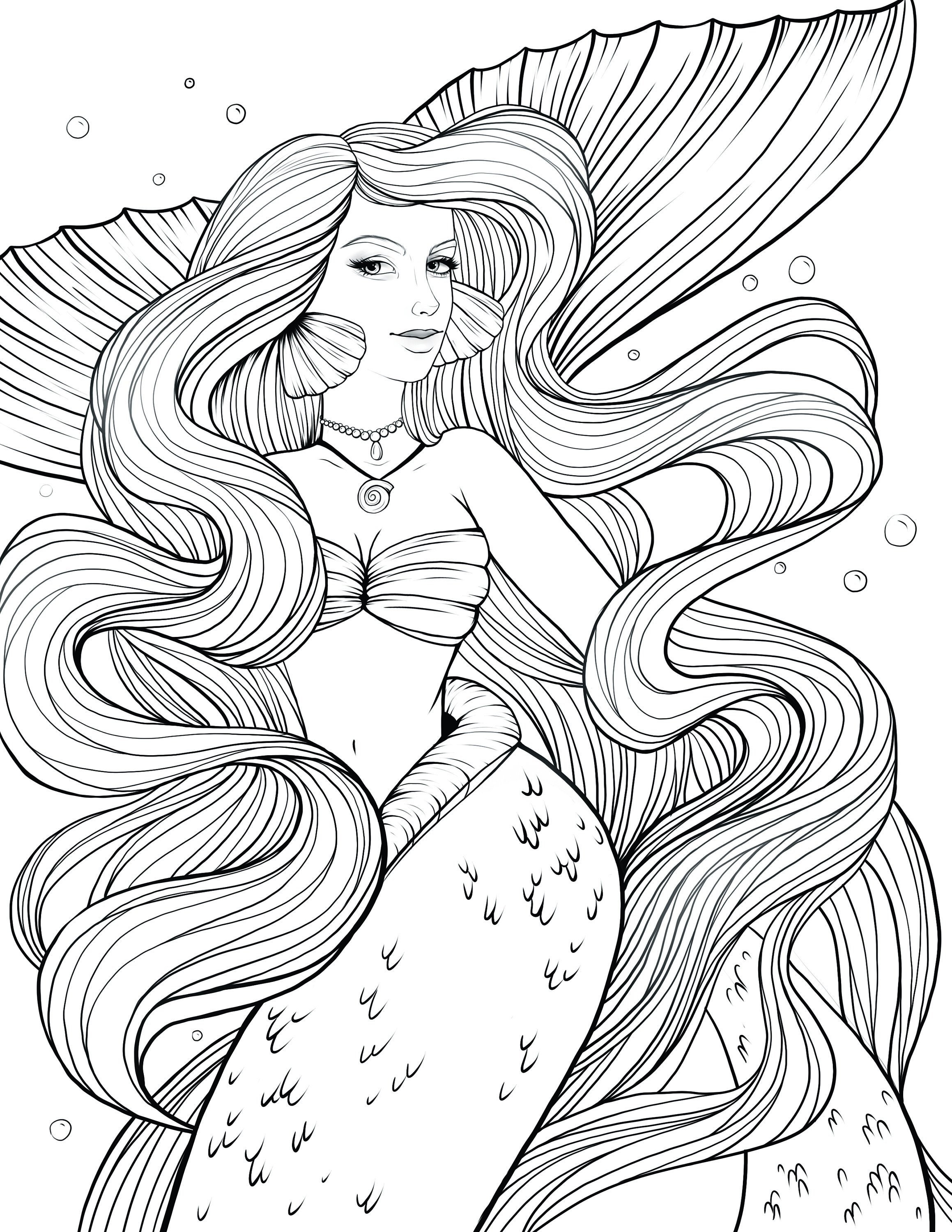 60 Printable Mermaid For Coloring 8